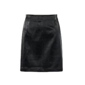 French Connection Ivar Croc Embossed Velvet Mini Skirt 10 NWT